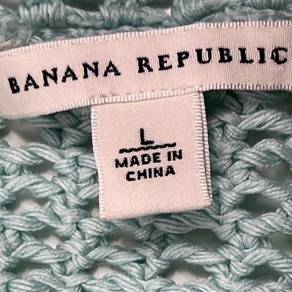 Banana Republic Crochet Sweater 3/4 Sleeves Mint Green Size Large Might Fit Med. - Picture 13 of 13